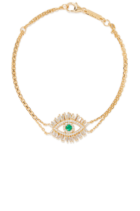 Medium Emerald Evil Eye Bracelet
